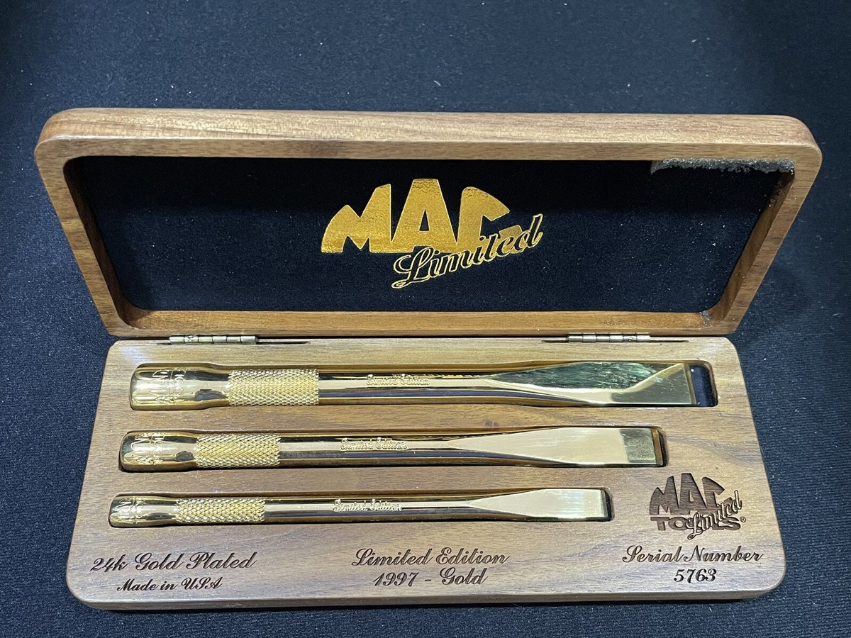 MAC TOOLS 1997 Limited Edition 24k Gold Plated 3 pc Chisel MAC TOOLS 1997 Limited Edition 24k Gold Plated 3 pc Chisel