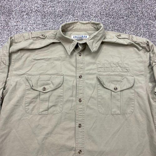 jazzman sportswear shirt mens XL button up Safari outdoor cargo utility roll tab - Bild 2 von 9