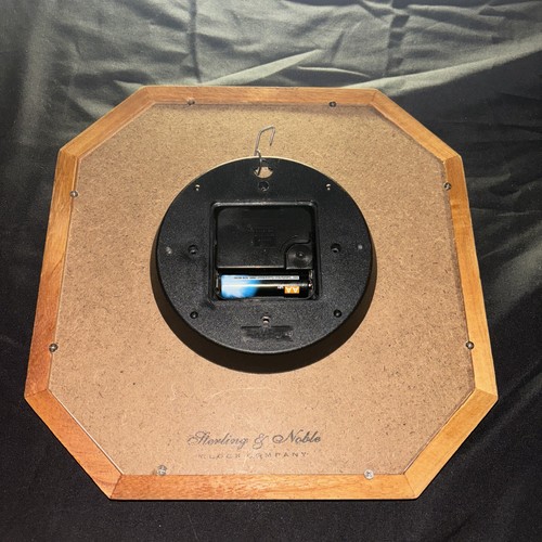 Sterling & Noble Clock Co. Wood Framed Wall Clock, Octagonal-Works-W/New Battery - Picture 12 of 24