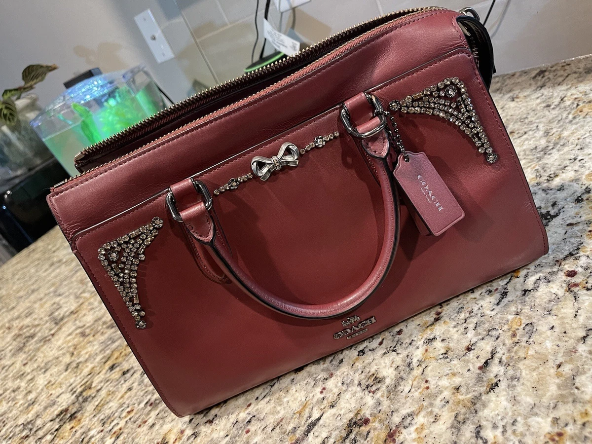 Coach selena gomez leather crystal embellished shop bond bag satchel
