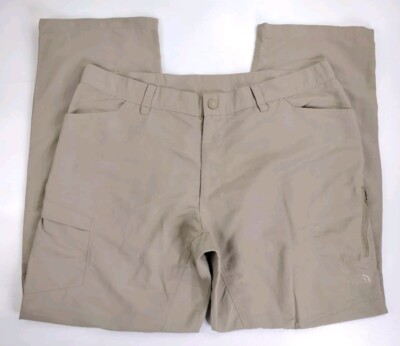 The North Face Paramount Traverse Pants Men Size 38 Beige Zip Cargo Pocket Nylon