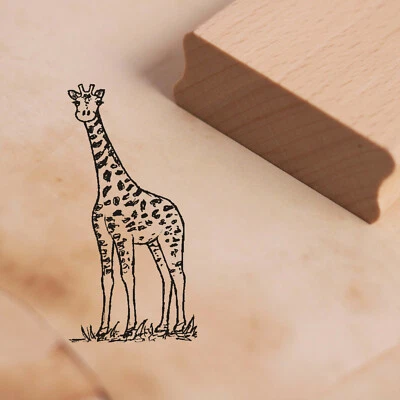 DEKOLANDO Stempel Süße Giraffe - Motivstempel ca. 24x48mm Safari Afrika Zoo Kinder Schule