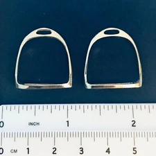 TWMHC Large 1:6 Scale ENGLISH STIRRUPS Silver-toned - FOR 12-INCH ACTION FIGURES