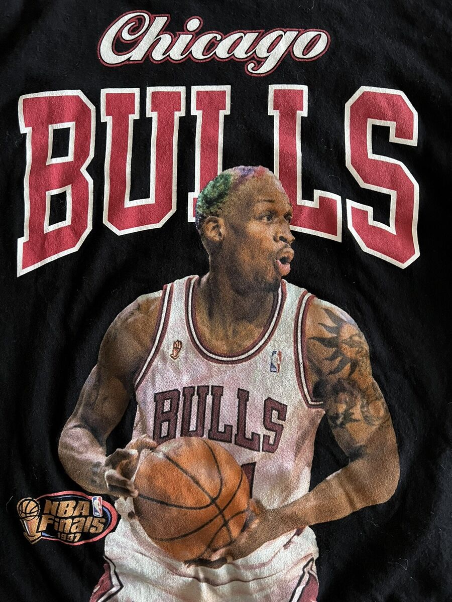 Mitchell & Ness Chicago Bulls Mens Black T Shirt Dennis Mitchell & Ness Chicago Bulls Mens Black T Shirt Dennis