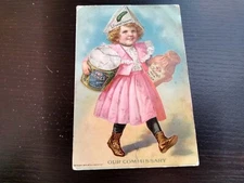 1900 HJ Heinz Co. Little Girl Our Commissionary Pickles and Food Ad Trade Card