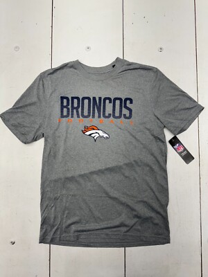 NFL Team Apparel Gray Denver Broncos Graphic Short Sleeve Shirt Mens Size Medium