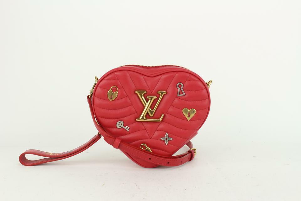 Louis Vuitton Limited Edition Red Quilted Leather New Wave Heart Crossbody Bag