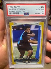 ~PSA 10 TOPPS GOLD AARON DONALD 2014 PRINT 2014 ROOKIE TOUGH GRADE HOT CARD!!!