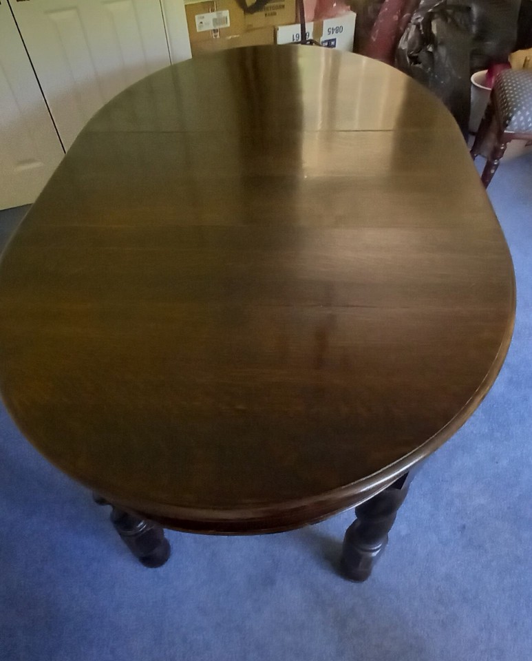 LOVELY ANTIQUE OAK DINING TABLE , EXTENDABLE SEATS 6 / 4 eBay