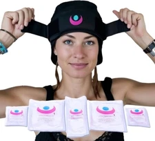 Extra Strength Cooling Cap with Swappable Gel Packs for Chemo & Headache Relief