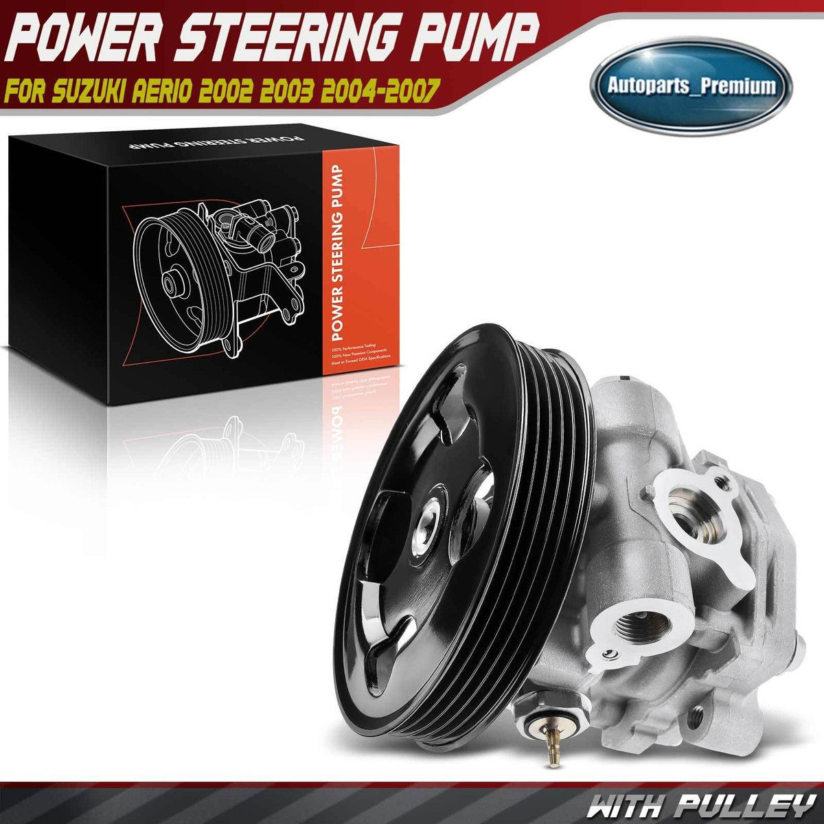 Power Steering Pump w/ Pulley for Suzuki Aerio 2002 2003 2004-2007