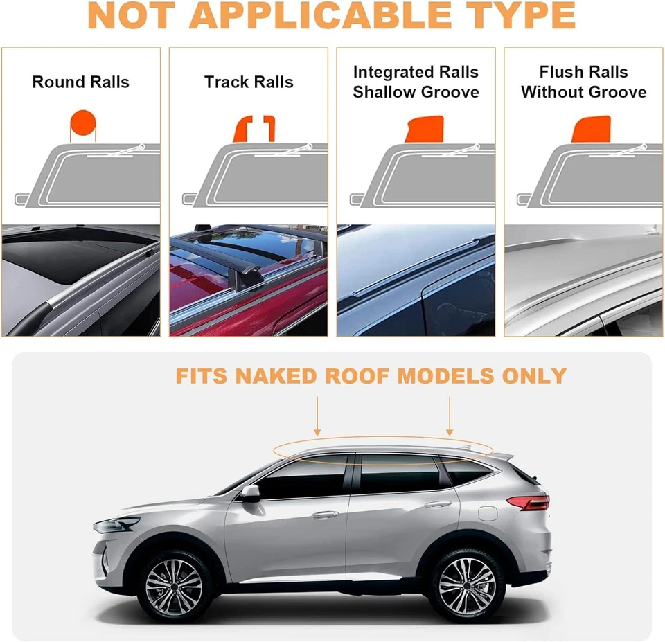 54" Roof Rack Cross Bar Luggage Cargo w/ Lock For Chevy Silverado 1500 2500 3500 - Image 4 of 4