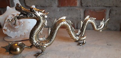 Drache aus Bronze  Skulptur Feuer Monster Tier Kunst Handarbeit Bali Unikat