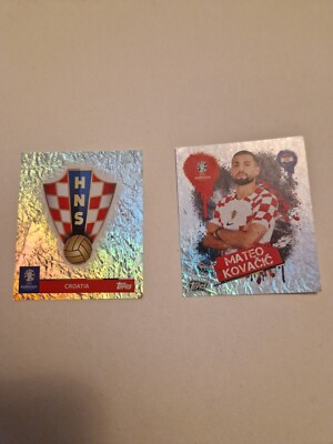 Topps Euro 2024 Foil Sticker - CRO 1 Badge und CRO 3 - KOVACIC - Kroatien