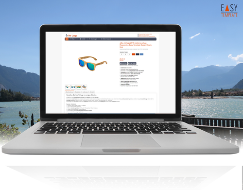 eBay Vorlage Auktion Responsive Easy-Template in Design R dark blue +Editor - Bild 1 von 5