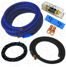 1/0 AWG GAUGE OFHC AMP INSTALL WIRING KIT GP CAR AUDIO BLUE BLACK WIRE  