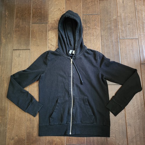 DIVIDED H&M Damen Basic Hoodie schwarz durchgehender Reißverschluss - Größe S