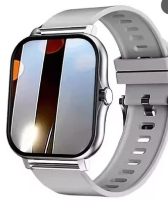 Smartwatch Telefonfunktion Android IOS Bluetooth Gehäuse Silber Armband grau
