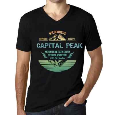 ULTRABASIC Herren T-Shirt V-Ausschnitt Outdoor Abenteuer Wildnis Gipfel