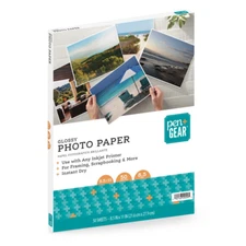 White Glossy Inkjet Photo Paper Scrapbooking Framing 8.5 X 11, 8.5 Mil 50 Sheets