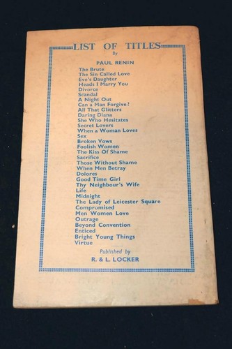VIRTUE by Paul Rénin-Reginald Heade GGA Cover/Extremely Rare Vintage PB/1949 - Picture 2 of 6