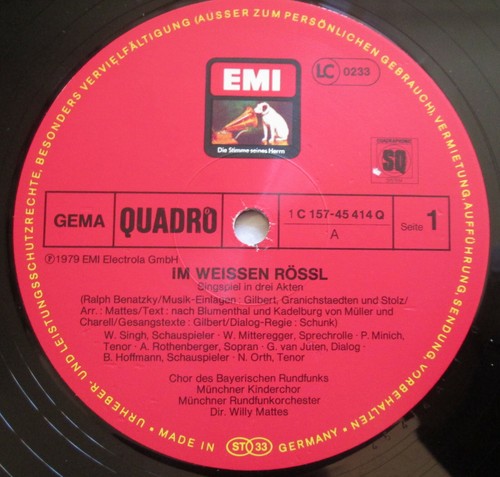 Im Weissen Rossl Rothenberger Mattes NM 2xLP EMI 1C 157-45 414/15 Quadraphonic - Picture 2 of 5
