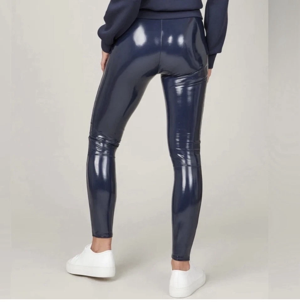 Legging Spanx Imitación Charol Puerto Azul Marino Talla Pequeña Nuevo con Etiquetas $128 Foto 2 de 4