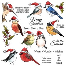 Christmas Birds Cardinal Metal Cutting Dies Clear Stamps Scrapbooking Card Craft