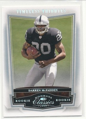 2008 Donruss Classics Darren Mcfadden Timeless Tributes Silver RC 071/100