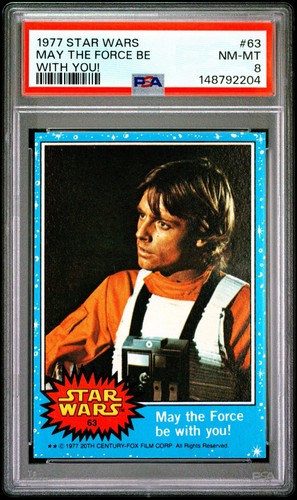 1977 TOPPS STAR WARS MAY THE FORCE BE WITH YOU #63 PSA 8