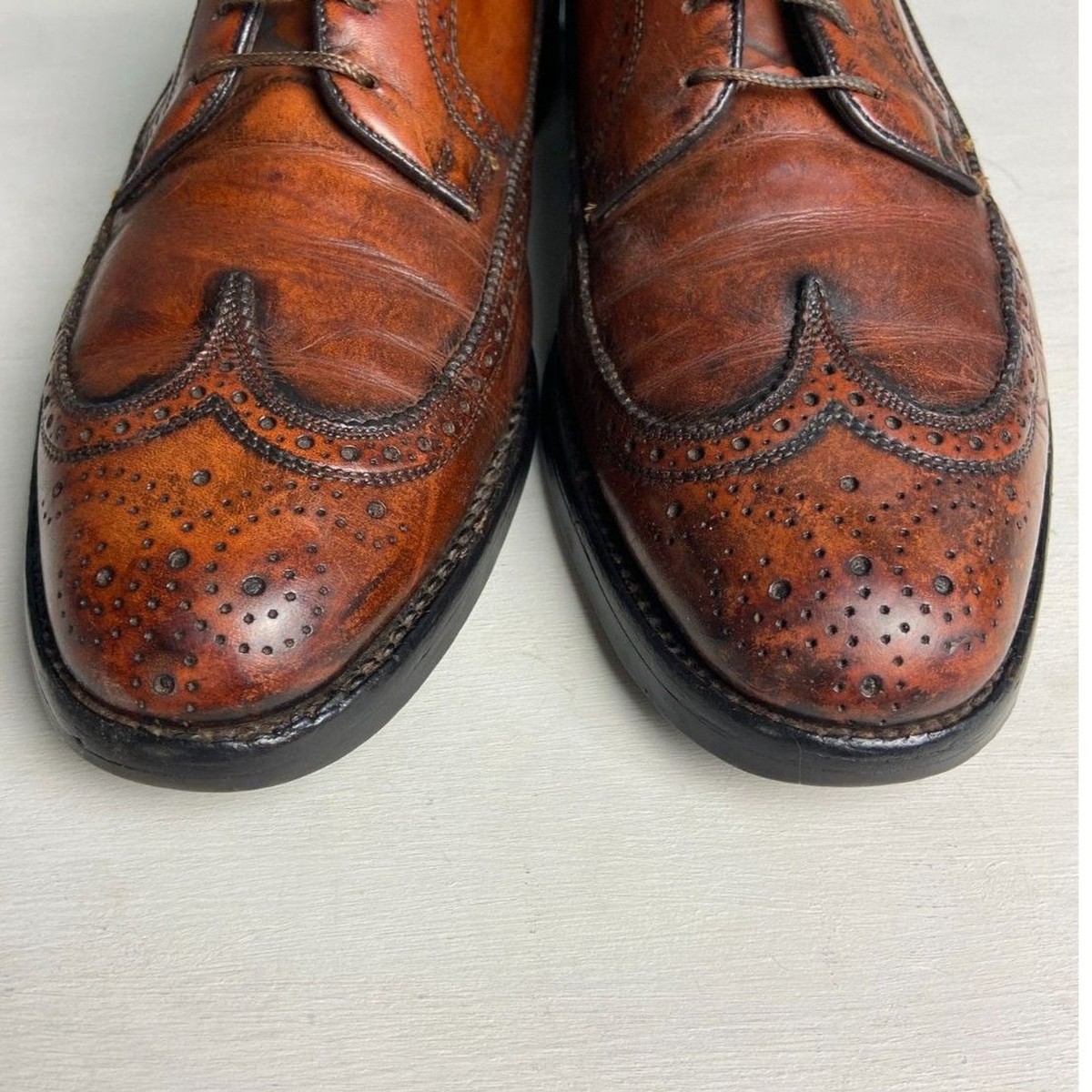 Vintage Florsheim Imperial Leather Kenmoor Wingtip Brogue SZ 9.5D
