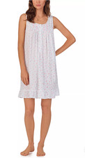 Nwt 68 Eileen West ANGELIC ROSE POINTELLE 100 Cotton Knit Nightgown Chemise S