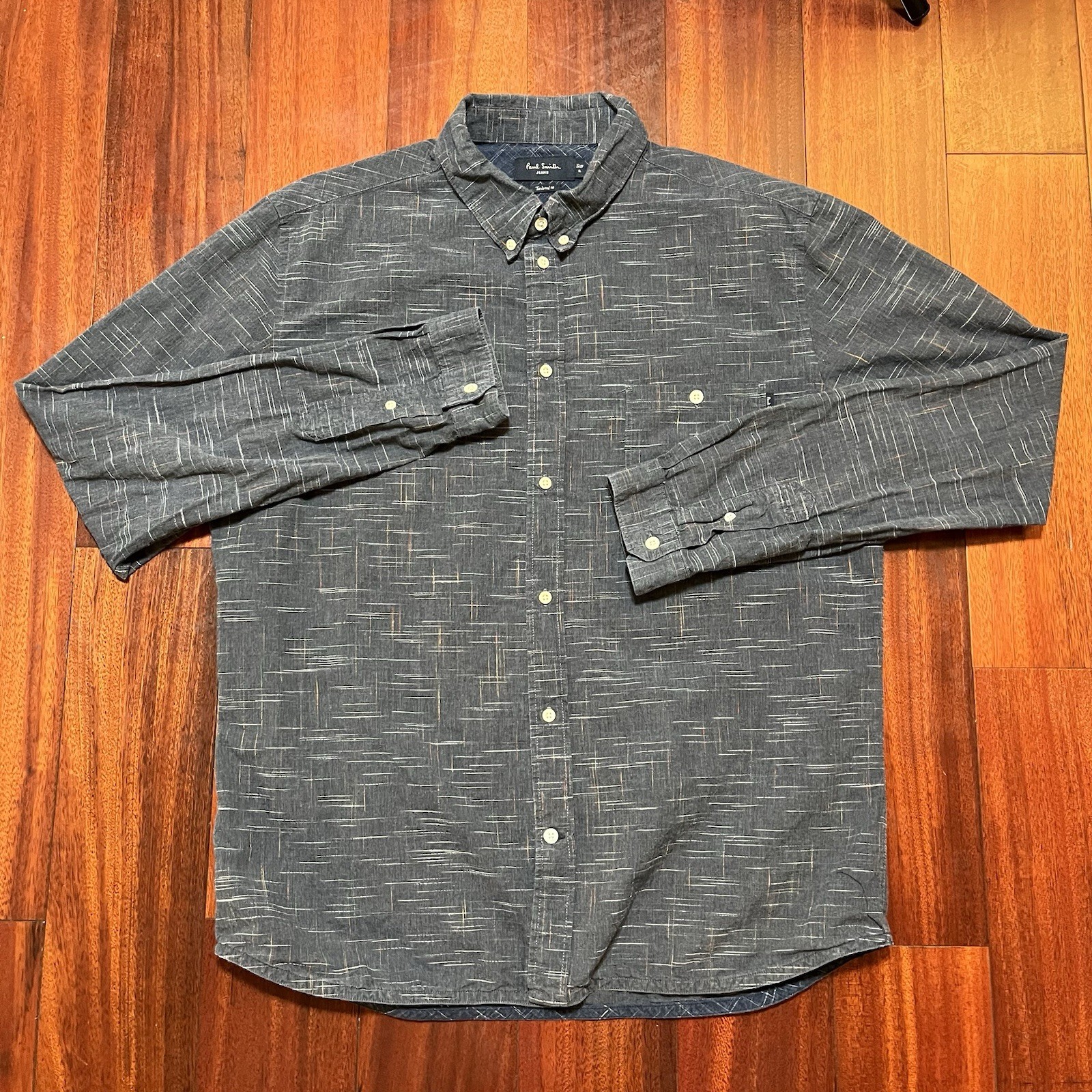 Paul Smith Jeans Shirt Mens Extra Large Blue Tailored Fit Preppy Casual Soft image 2