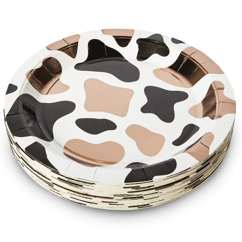 48 Pack Cow Print Paper Plates (9 Inch) for Barnyard Birthday, Farm Animal Pa... - Picture 8 of 8
