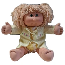 Vintage Cabbage Patch Kid, Wheat Blonde Poodle with 2 Ponytails, Green Eyes, HM3