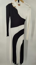 Farm Rio Women Black And White Cut-Out Long Sleeve Midi Dress XXS