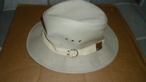 Sombrero Fedora Safari Panama Jack Original Caqui Algodón Lona, Mediano (unos 56 cm) - Imagen 4 de 6