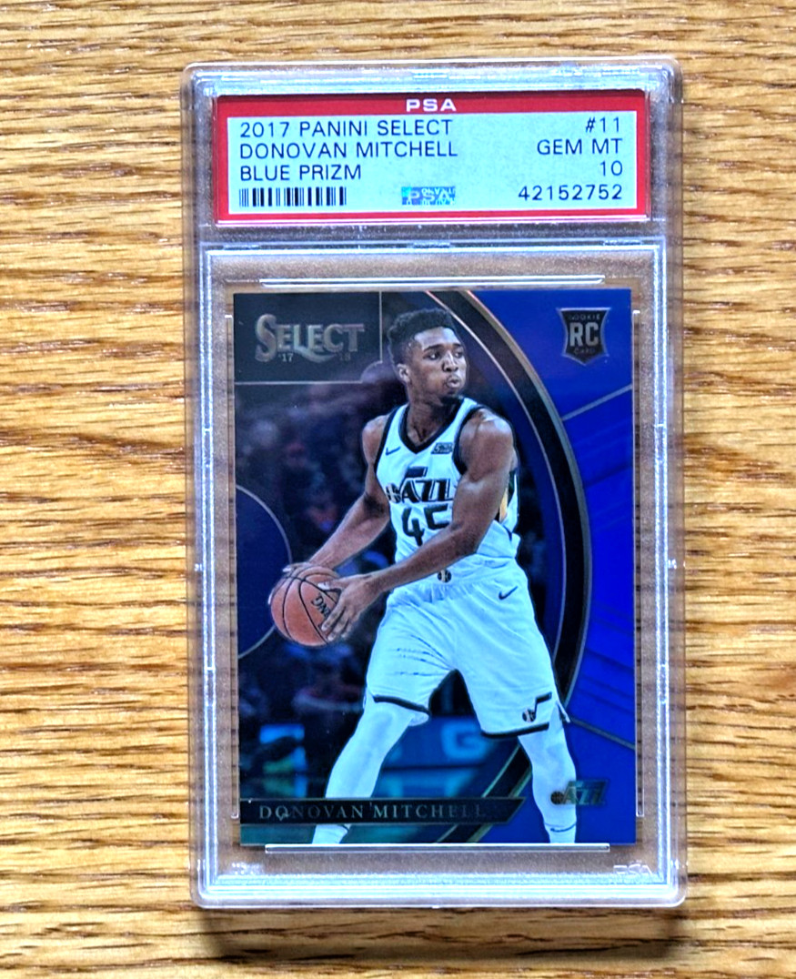 DONOVAN MITCHELL 2017-18 Panini Select #11 PSA 10 Rookie RC Blue Prizm /299