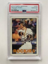 2016 Topps Heritage #707 Trevor Story RC SP (Action Variation) [PSA 10]