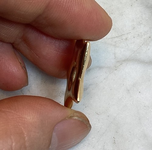 Coppia di orecchini a cerchio vintage oro 10 carati stella gonfia per il cerchio 3,33 grammi - Foto 15 di 18