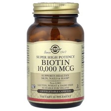 Biotin, Super High Potency , 10,000 mcg, 120 Vegetable Capsules