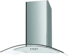 Essentials AEHCG70SS Extractor Hood 70cm - Curved Glass Chimney Cooker Hood - 3