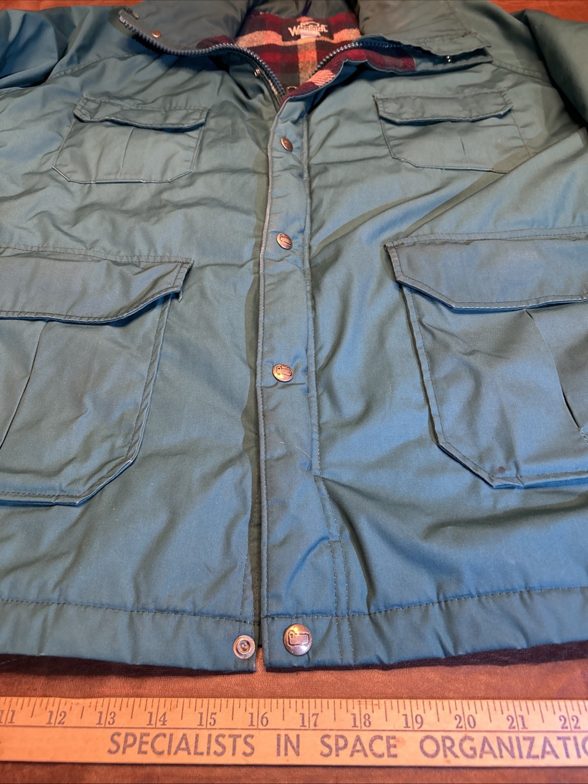 Women’s Vintage Rare Woolrich Barn Chore Coat Wool BLANKET Lined SZ XL image 8