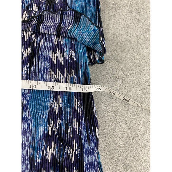 Connected Apparel Blue Multi Layered Pleated Slee… - image 8