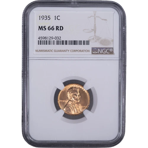 1935 1c Lincoln Wheat Cent ~ NGC MS 66 RD