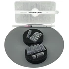 60 Aquarium Nail Press On Kit includes Long Square Aquarium Nails with syringe
