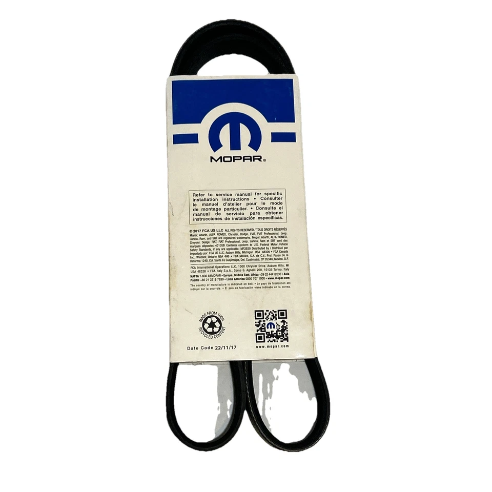 Correa de transmisión/serpentina Mopar 5281296AA fabricante de equipos originales para Chrysler Pacifica 2017-2025*nueva Foto 3 de 4