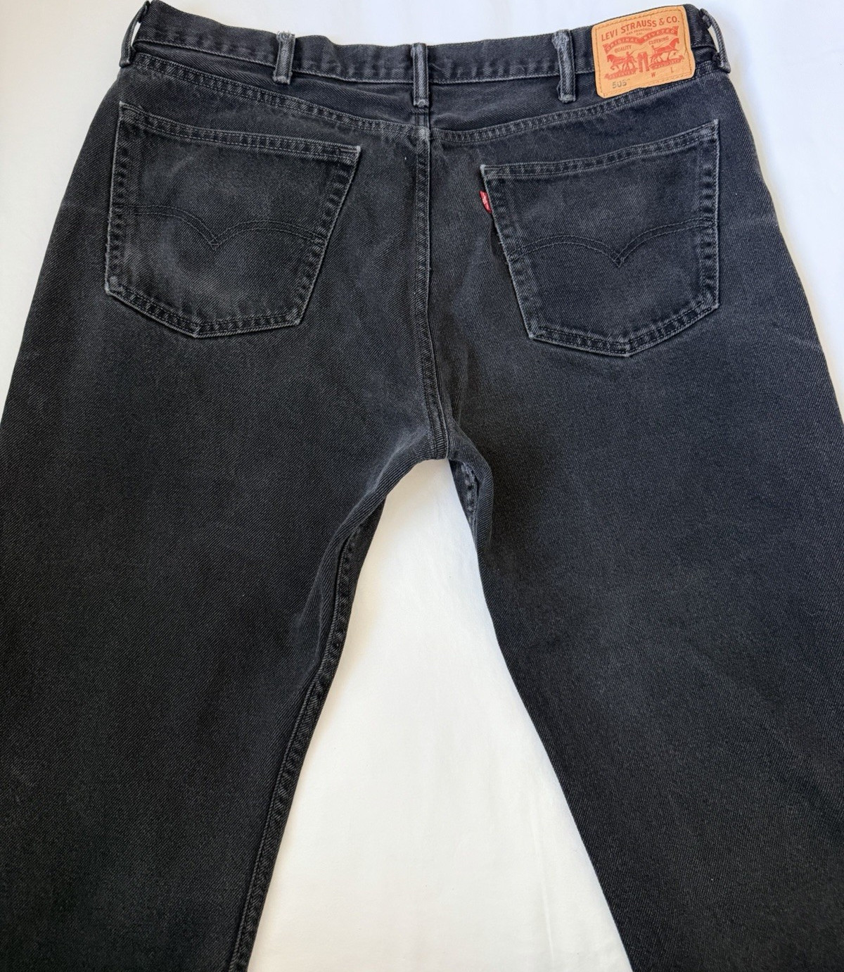 's Straight Black Cotton Denim Jeans 5-pocket Button Zip