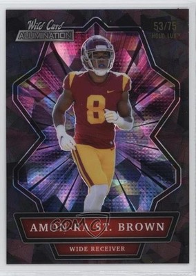 2021 Wild Card Alumination Holo-Lux Black 53/75 Amon-Ra St Brown Rookie RC 14t4
