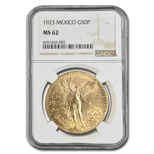 1923 Mexico Gold 50 Pesos MS-62 NGC